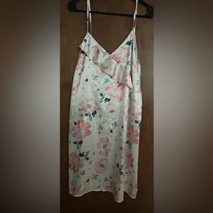 Satin floral night gown slip dress
